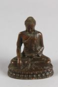 A JAPANESE BRONZE BUDDHA. 4ins high.