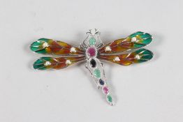 A SILVER DRAGONFLY BROOCH.