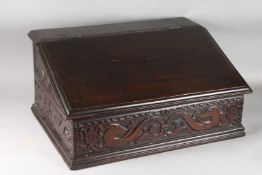 A 17TH / 18TH CENTURY BIBLE BOX. 25ins x 18ins x 24ins.