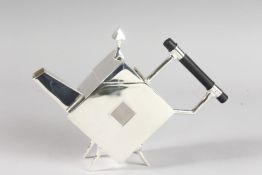 A CHRISTOPHER DRESSER DESIGN DIAMOND SHAPED TEAPOT.