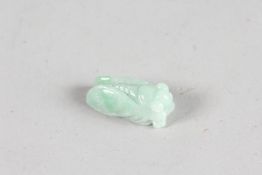 A SMALL CARVED JADE LOCUST. 1.25ins.