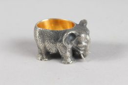 A RUSSIAN SILVER ELEPHANT SALT. Maker: 84 Eagle.