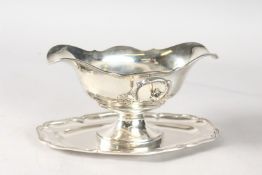 A LOVELY COIGNET, PARIS SILVER SAUCEBOAT on stand.