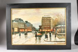 SEBASTIAN. Paris street scene. Signed. Oil on canvas. 20ins x 30ins.