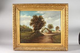 M. MEASURES. Landscape with cottage and trees. Signed and dated 1886. 16ins x 20ins.