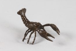 A JAPANESE BRONZE LOBSTER. 3.5ins high.