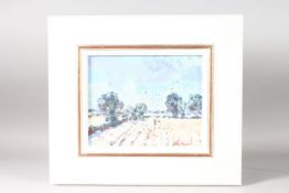 GEOFFREY CHATTEN. Landscape. Oil on panel. 8ins x 10ins.