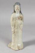 A CHINESE GLAZED POTTERY FIGURE, 26cm high.