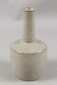 A CHINESE CRACKLE GLAZE POTTERY BOTTLE VASE, 22cm high.