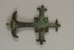 A FINE BRONZE CROSS FINIAL, possibly early European.