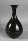 A CHINESE TEA DUST GLAZE POTTERY VASE, 30cm high.