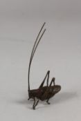A BRONZE OKIMONO OF A LONGHORN BEETLE.