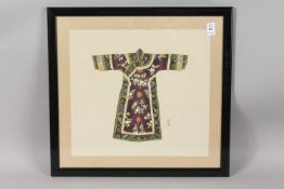 20TH CENTURY CHINESE SCHOOL, a fine study of a design for a court robe, framed and glazed.