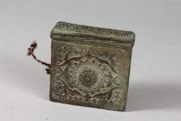 A 18TH-19TH CENTURY OTTOMAN BALKANS BRONZE BULLET CASE, 9cm high.