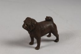 A BRONZE OKIMONO OF A DOG.