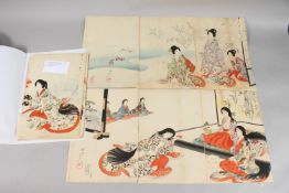 CHIKANOBU YOSHU (1838-1912): FROM THE SERIES OF INNER PALACE OF CHIYODA CASTLE, six late 19th