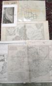 [U.K. MAPS] ms. estate plan, Tottenham High Cross area, on vellum; misc. other maps (9).