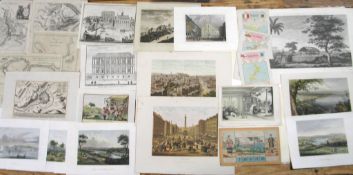 PRINTS & MAPS, diverse collection incl. Dublin, Melbourne, Rio, etc., 18th - 20th c. (24).