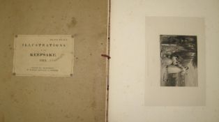 Illustrations to the Keepsake 1829, folio folder and 9 misc. prints, some proofs on india paper laid