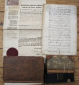MANUSCRIPT document in Spanish together with 4 antiquarian books (including Army list 1810, Navy