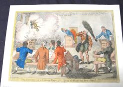 PRINTS. group of 19th century lithographs and steel engravings; and a satirical print (Q)
