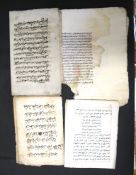 A quantity of Islamic manuscripts (Koran?) (Q).