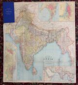 [MAP / INDIA] Thacker's Reduced Survey Map of India edited by John Bartholomew, folding linen-backed