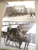 [PHOTOGRAPHS] HANSOM CABS, two large prints from the Radio Times Hulton Picture Library (stamps