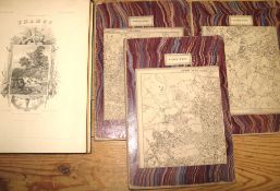 [LONDON] TOMBLESON'S THAMES, 4to, lacking folding panorama, half calf, n.d.; 3 folding maps (of 4)