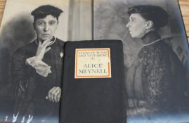 SUFFRAGISTE / SUFFRAGETTE - two large photo portraits of Alice Meynell, circa 1910, with a volume of