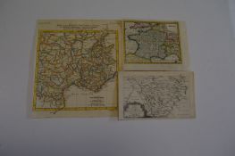 [MAPS] 2 maps of France & 1 of Germany, small format, 18th c. (3).