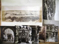 HOLY LAND PHOTOGRAPHS, a panorama of Jerusalem in three parts by Bonfils ca. 1885, together with 8