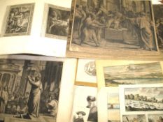 [PRINTS] A folder of various engravings, Old Master prints etc. (Q).