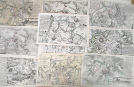 [1762 WAR MAPS], coll'n of 10 disbound war plans 9.5 x 15 inches, Nuremburg, Raspe, 18th c., 1762/