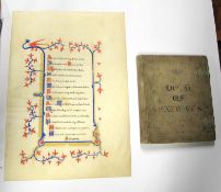 BOOK OF EXTRACTS, small 4to, blank book, vellum bound, clasps, mid/early 19th c.; & a vellum sheet