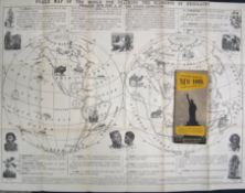 [MAPS] large folding teaching aid map; & tourist map of New York (2).