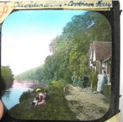 LANTERN SLIDES, group of 39 glass slides of the River Thames, Sonning etc.