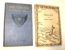 BECKETT (Samuel) Proust, sm. 8vo, pictorial boards, 1st Edn., L., 1931; ORAGE (A. R.) Nietzsche in