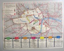 LONDON TUBE MAP, folding, for QEII Coronation, 1953 (1).