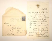 BIERSTADT, Albert. Autograph letter, dated 1901, New York.
