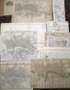 [LONDON MAPS] 11 misc. maps, 18th - 20th c., some a/f. (11).