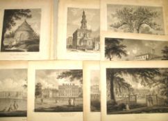 LONDON & elsewhere, coll'n 18th/19th c. prints (14).