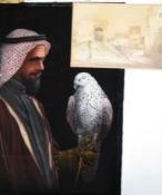BAHRAIN. Original watercolour of a street scene with traditional architecture, circa mid-20th