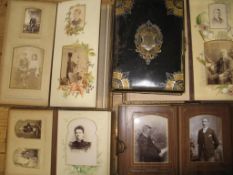 [CARTES-DE-VISITE] Five large and small cartes-de-visite albums containing over 200 cartes-de-visite