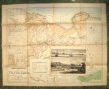 [MAPS / TRIPOL] folding large col. map of Tripoli; view of Tripoli, ca. 1700; Luffman, plan of Porto