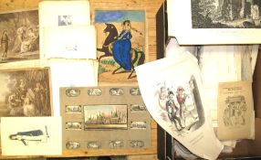 [PRINTS] A box of decorative prints and engravings (Q).