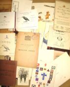 A bag of ephemera, including Militaria.