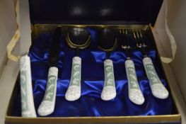 Boxed knives and forks.