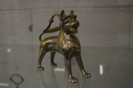 An Eastern plated bronze animal form water dropper or oil lamp.