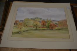 Georgina Ling, Autumn morning, Blackdown, watercolour, unframed.